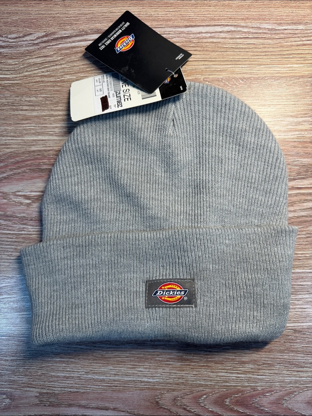 Dickies Light Gray Ribbed Turtleneck Beanie